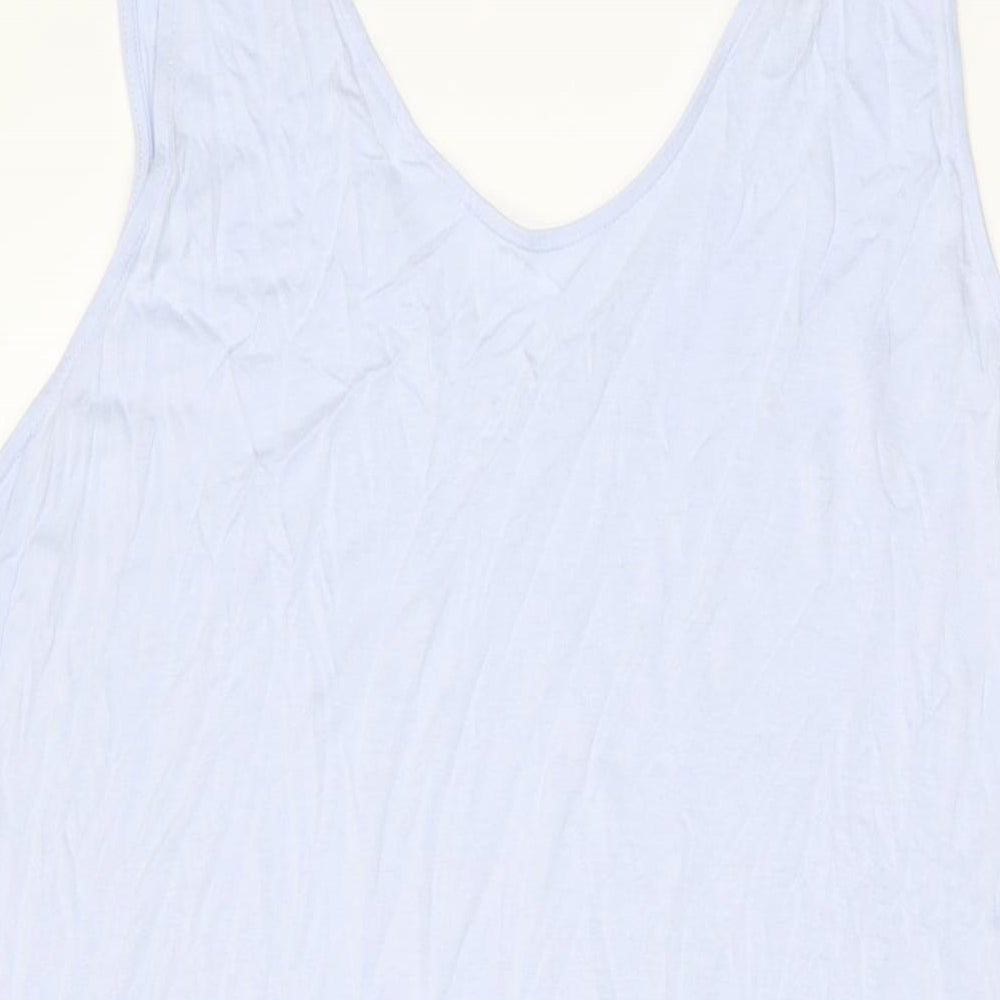 Marks and Spencer Womens Blue Viscose Shift Size 22 V-Neck Pullover