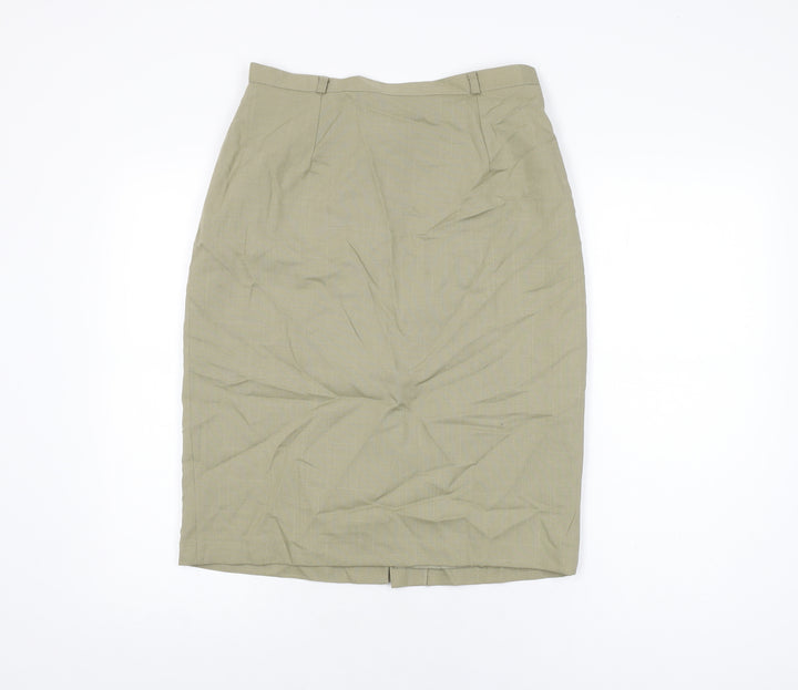 St Bernard Womens Beige Polyester Straight & Pencil Skirt Size 14 Zip