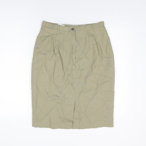 St Bernard Womens Beige Polyester Straight & Pencil Skirt Size 14 Zip