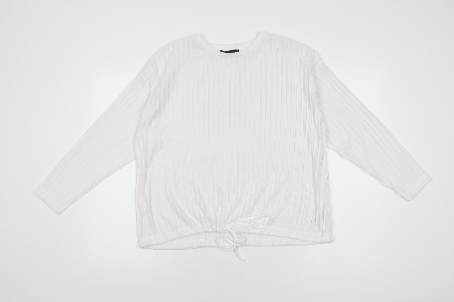 Marks and Spencer Womens White Polyester Basic T-Shirt Size 10 Round Neck