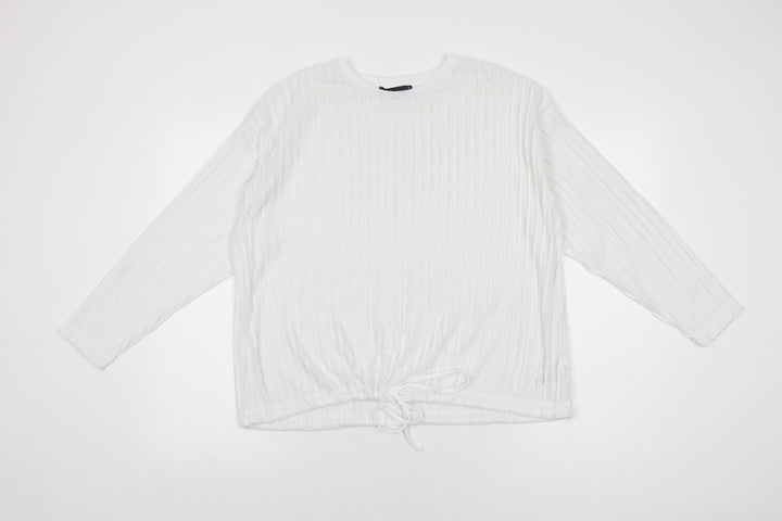 Marks and Spencer Womens White Polyester Basic T-Shirt Size 10 Round Neck