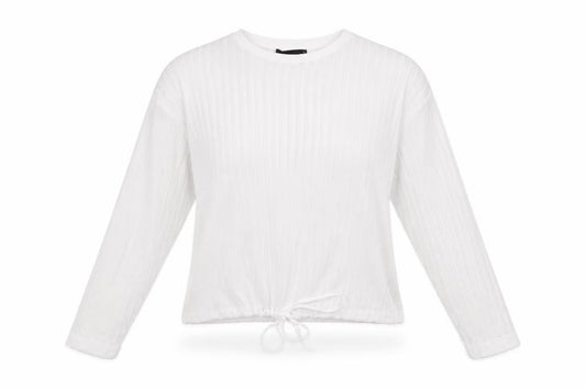 Front view of Marks & Spencer women’s white polyester basic t-shirt, size UK 10, round neck