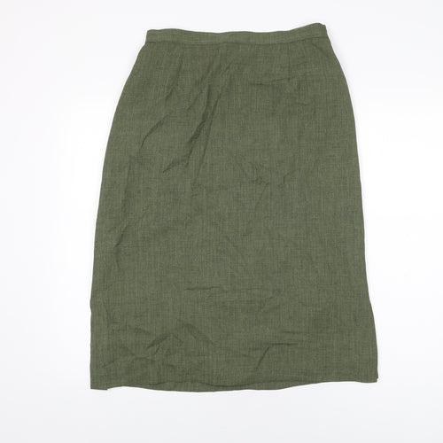 Jumper Womens Green Polyester Straight & Pencil Skirt Size 14 Zip