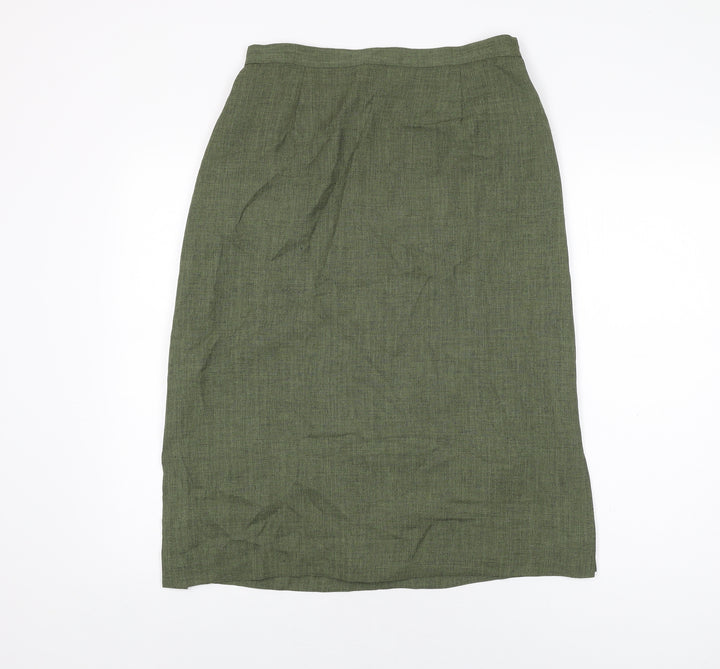 Jumper Womens Green Polyester Straight & Pencil Skirt Size 14 Zip