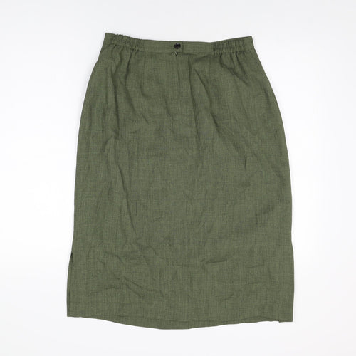 Jumper Womens Green Polyester Straight & Pencil Skirt Size 14 Zip