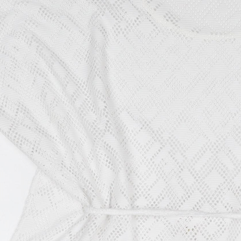Marks and Spencer Womens White Geometric Polyester Cover Up Size 10