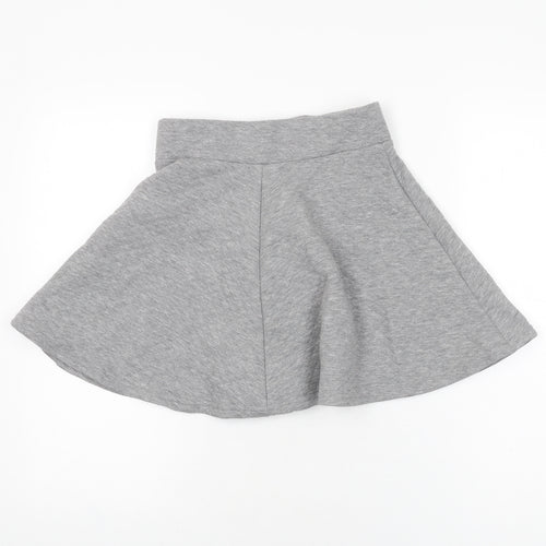 H&M Womens Grey Polyester Skater Skirt Size XS Zip