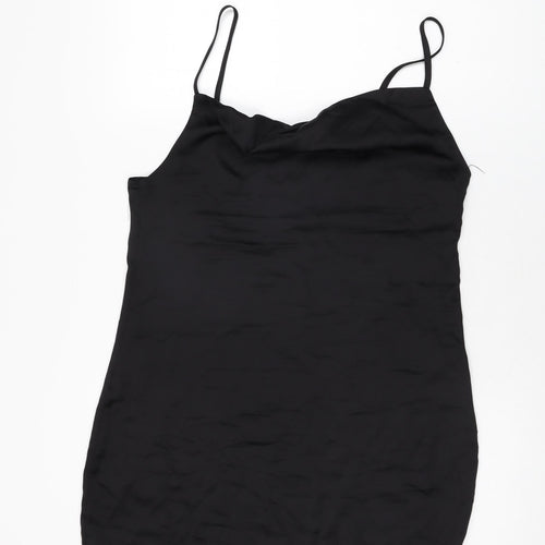 I SAW IT FIRST Womens Black Polyester Camisole T-Shirt Size 14 Cowl Neck