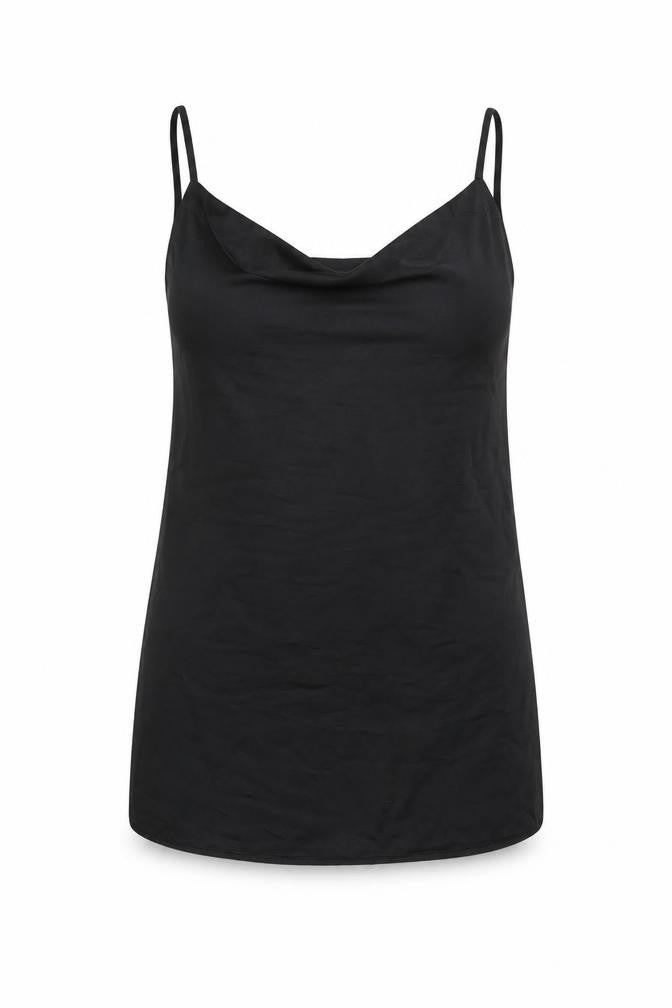 I SAW IT FIRST Womens Black Polyester Camisole T-Shirt Size 14 Cowl Neck