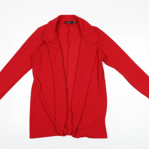 Boohoo Womens Red Jacket Blazer Size 12