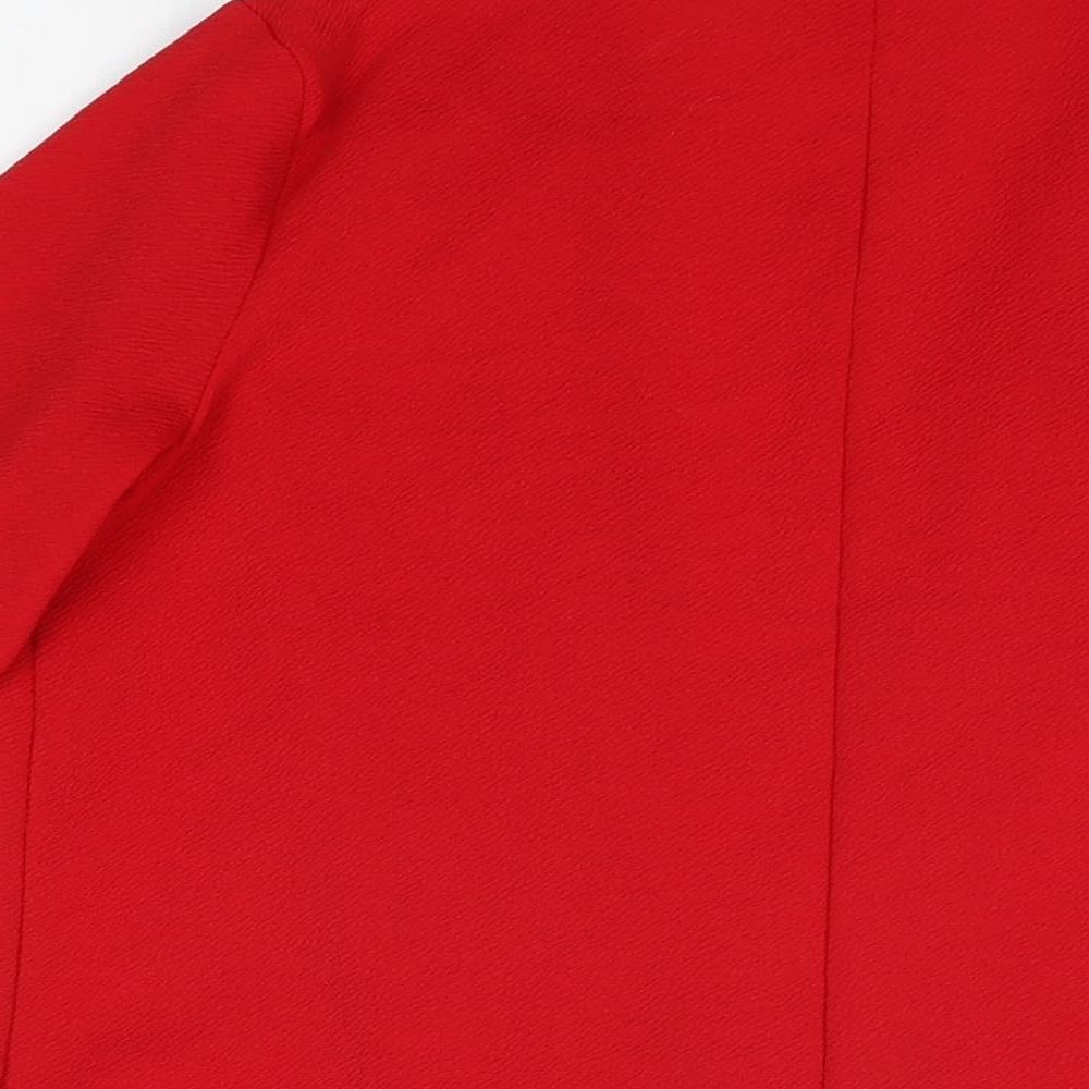 Boohoo Womens Red Jacket Blazer Size 12