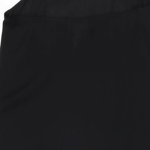 H&M Womens Black Polyester Slip Dress Size 10 Scoop Neck Pullover