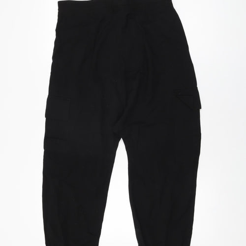 Zara Womens Black Polyester Trousers Size S L22 in Regular Zip