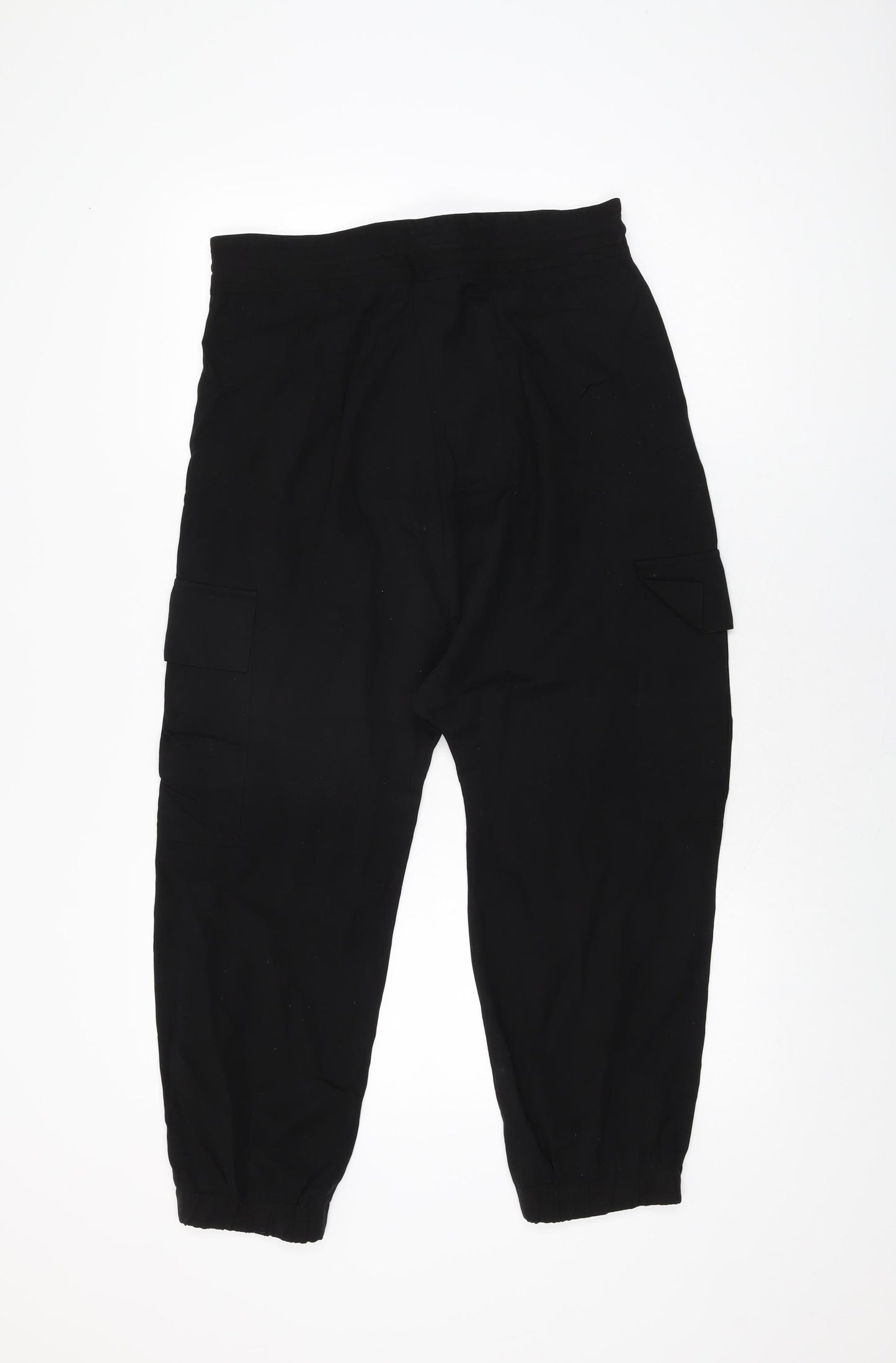 Zara Womens Black Polyester Trousers Size S L22 in Regular Zip