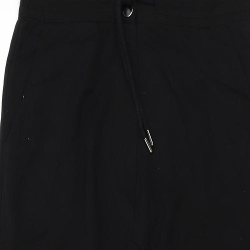 Zara Womens Black Polyester Trousers Size S L22 in Regular Zip