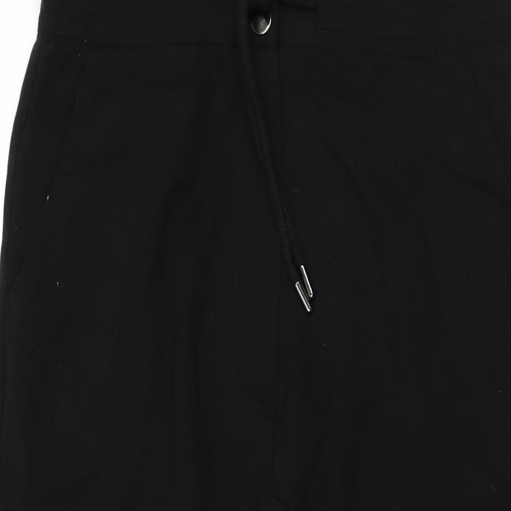 Zara Womens Black Polyester Trousers Size S L22 in Regular Zip