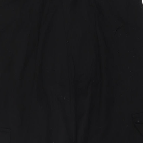 Zara Womens Black Polyester Trousers Size S L22 in Regular Zip