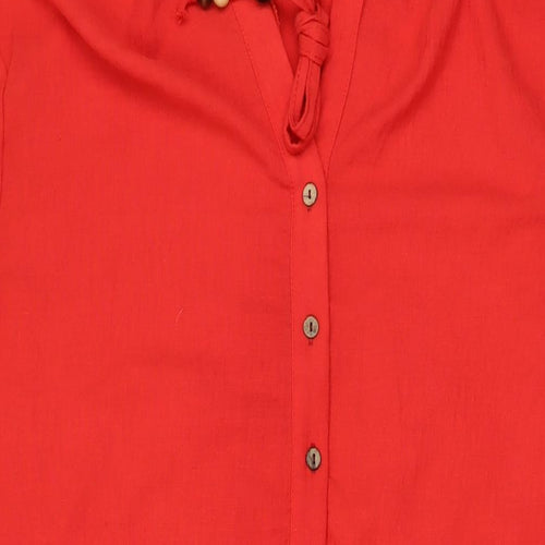 Actuel Womens Red Viscose Shift Size S V-Neck Button