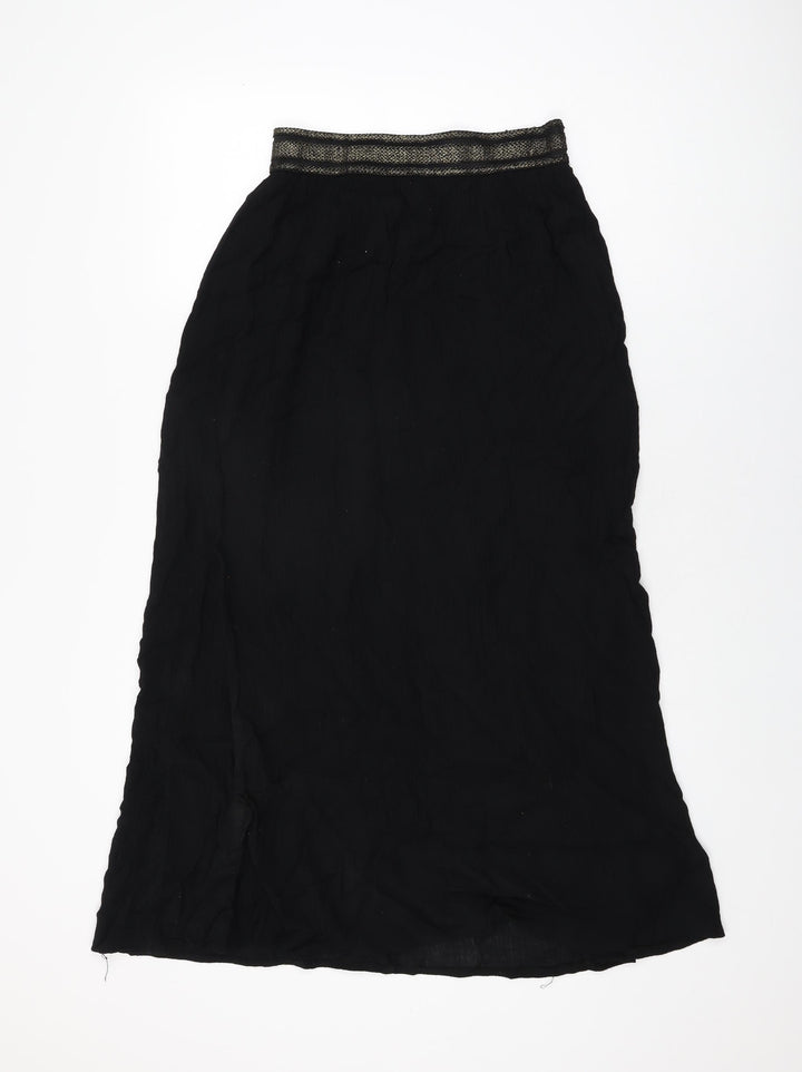 Millenium Womens Black Polyester Swing Skirt Size M
