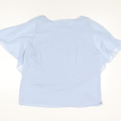 M&Co Womens Blue Polyester Basic Blouse Size 20 Boat Neck