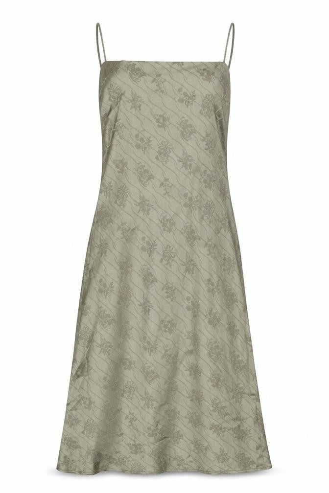Kiss the Sky Womens Green Floral Polyester Slip Dress Size S Square Neck Tie