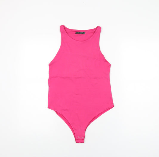 Dunnes Stores Womens Pink Polyester Bodysuit One-Piece Size S Snap