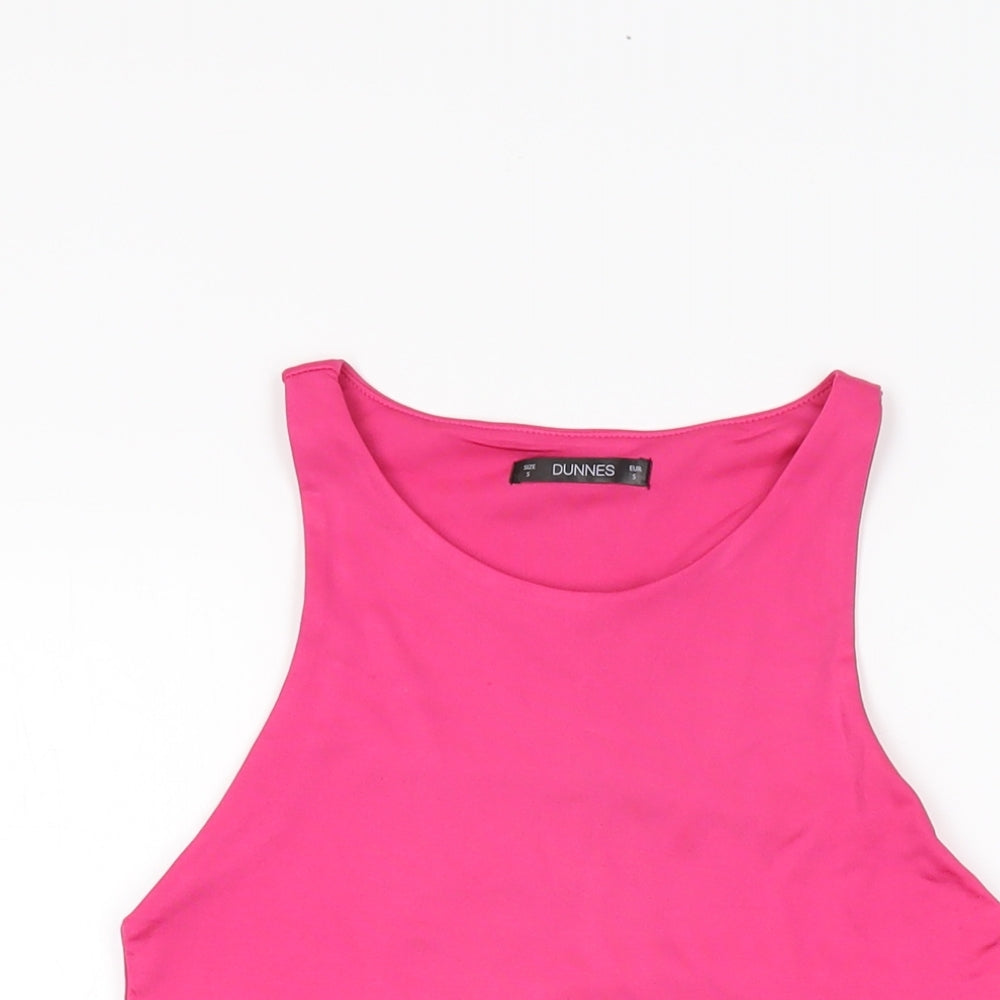 Dunnes Stores Womens Pink Polyester Bodysuit One-Piece Size S Snap