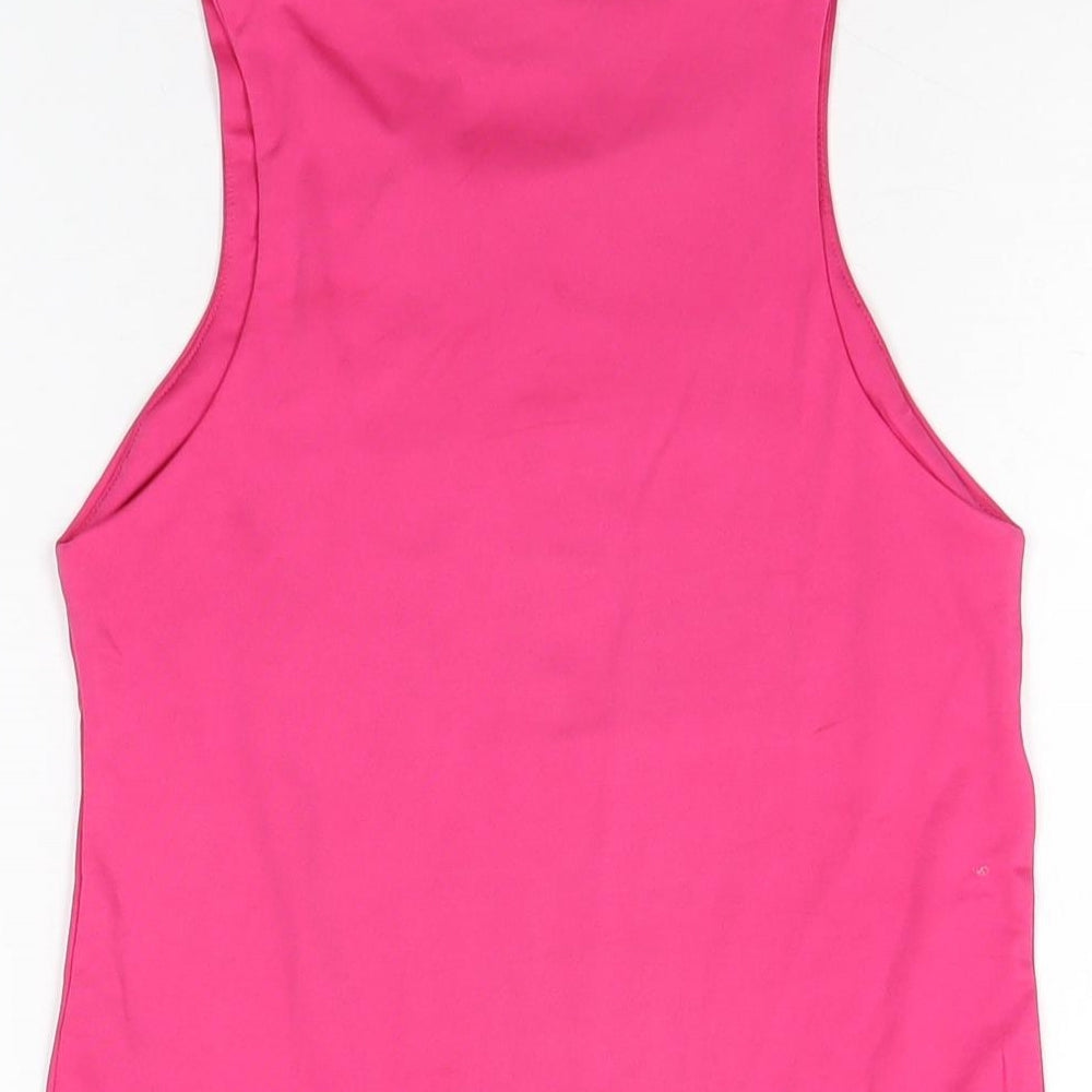 Dunnes Stores Womens Pink Polyester Bodysuit One-Piece Size S Snap