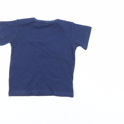 Marks and Spencer Baby Blue Cotton Pullover T-Shirt Size 3-6 Months Crew Neck Pullover