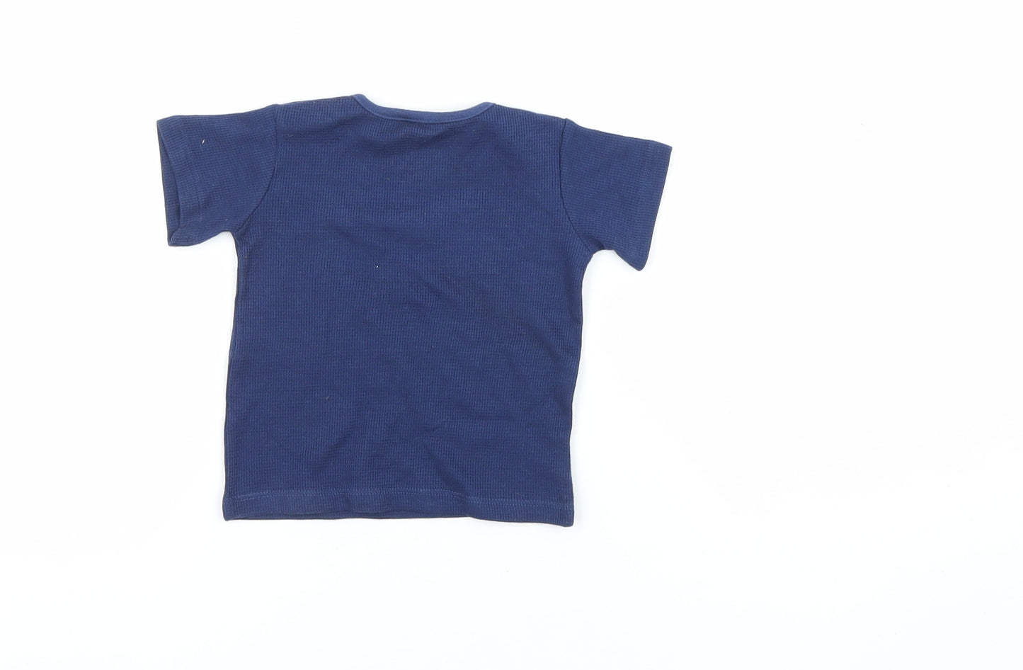 Marks and Spencer Baby Blue Cotton Pullover T-Shirt Size 3-6 Months Crew Neck Pullover