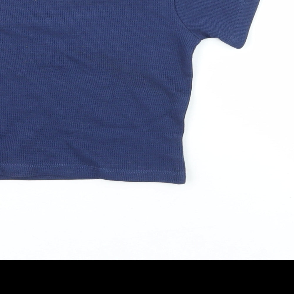 Marks and Spencer Baby Blue Cotton Pullover T-Shirt Size 3-6 Months Crew Neck Pullover