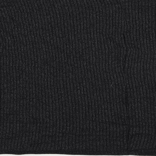 New Look Womens Grey Viscose Basic Blouse Size M Round Neck - Oversized