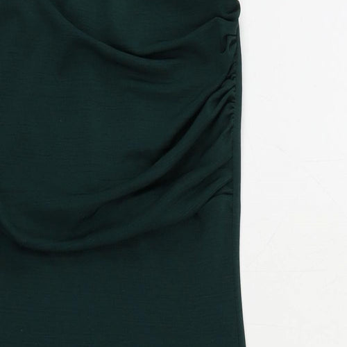 PRETTYLITTLETHING Womens Green Polyester Bodycon Size 8 Off the Shoulder Pullover - Strapless