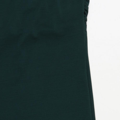 PRETTYLITTLETHING Womens Green Polyester Bodycon Size 8 Off the Shoulder Pullover - Strapless