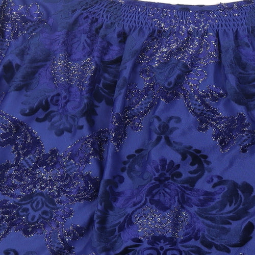 Isaac Mizrahi Womens Blue Paisley Polyester Basic Blouse Size 2XL Boat Neck