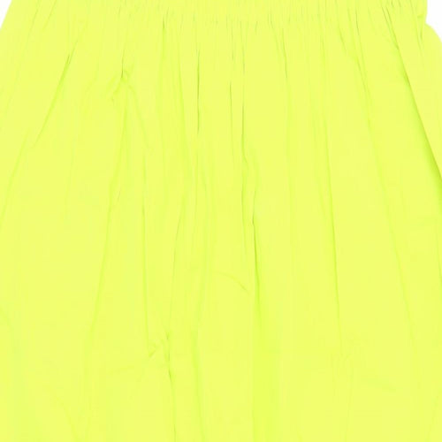 Marks and Spencer Womens Green Cotton A-Line Skirt Size 10 - Elasticated Waist