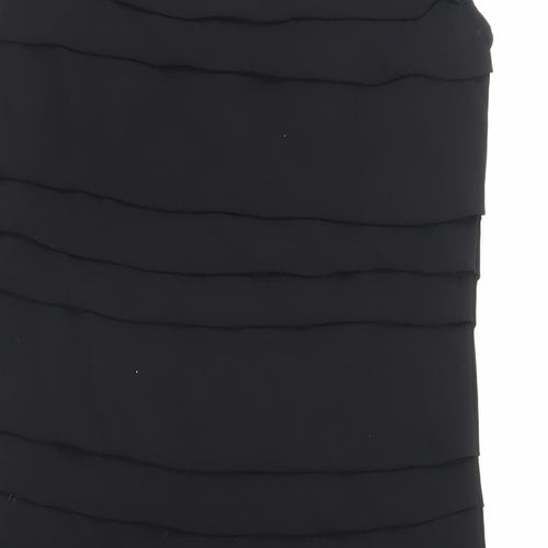 French Connection Womens Black Polyester Pencil Dress Size S Boat Neck Zip
