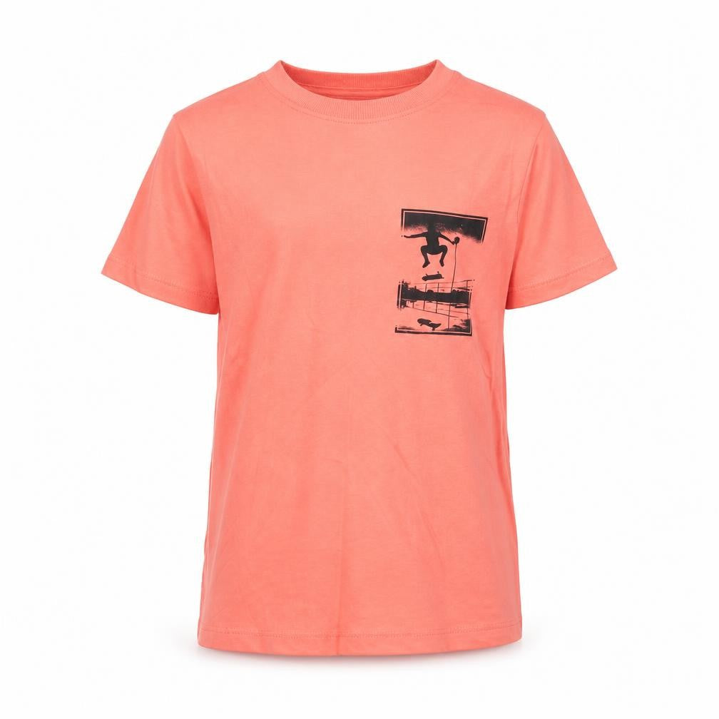 Marks and Spencer Girls Pink Cotton Pullover T-Shirt Size 7-8 Years Crew Neck Pullover