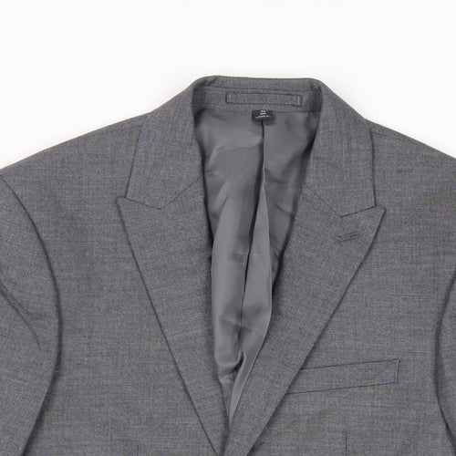 Marks and Spencer Mens Grey Polyester Jacket Suit Jacket Size 36 Regular