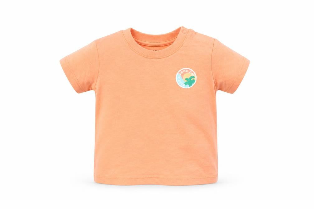 Marks and Spencer Baby Orange Cotton Pullover T-Shirt Size 3-6 Months Crew Neck Snap