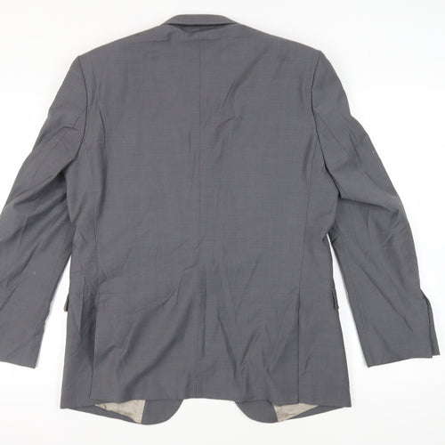 Santinelli Mens Grey Polyester Jacket Suit Jacket Size 42 Regular