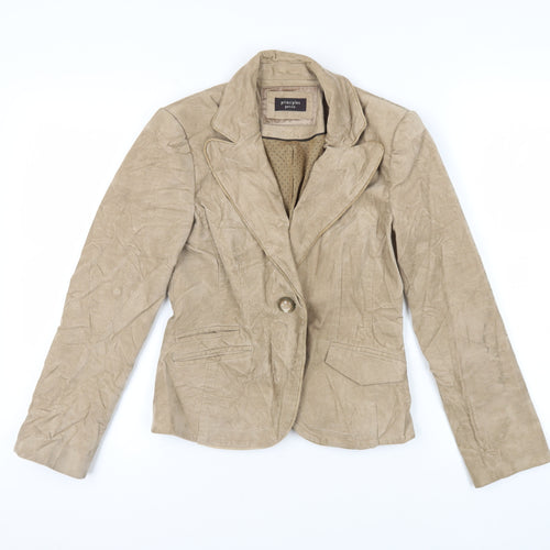 Principles Womens Beige Jacket Blazer Size 8 Button
