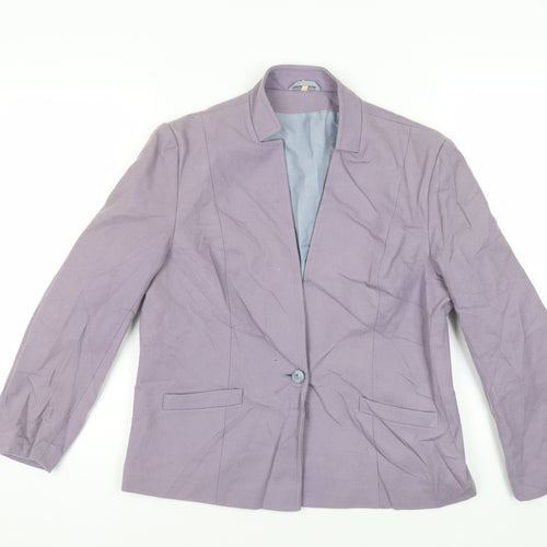 Maurice Henri Womens Purple Jacket Blazer Size 16 Button - Vintage