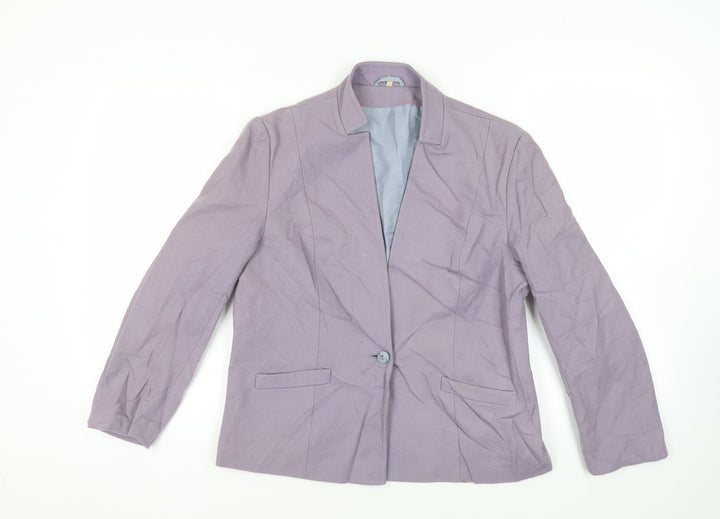 Maurice Henri Womens Purple Jacket Blazer Size 16 Button - Vintage
