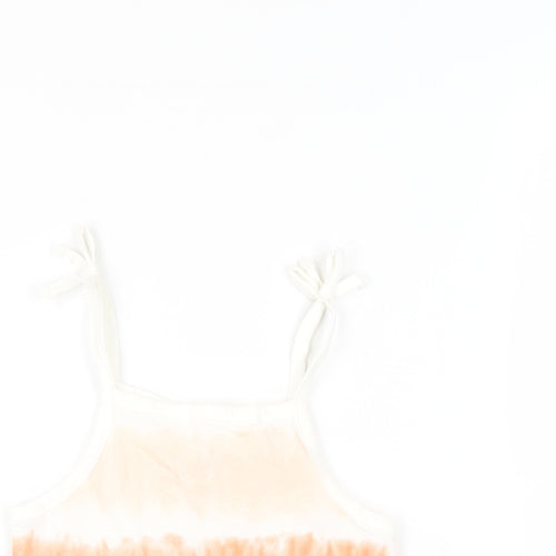 Marks and Spencer Girls Multicoloured Striped Cotton Camisole Tank Size 3-4 Years Square Neck Pullover