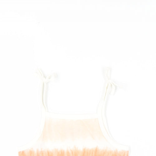 Marks and Spencer Girls Multicoloured Striped Cotton Camisole Tank Size 3-4 Years Square Neck Pullover