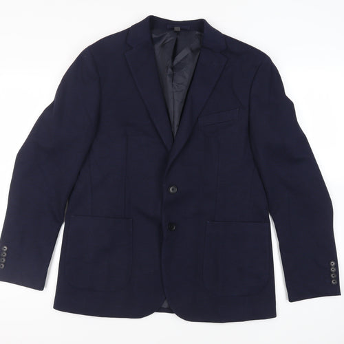 Marks and Spencer Mens Blue Polyamide Jacket Suit Jacket Size 42 Regular