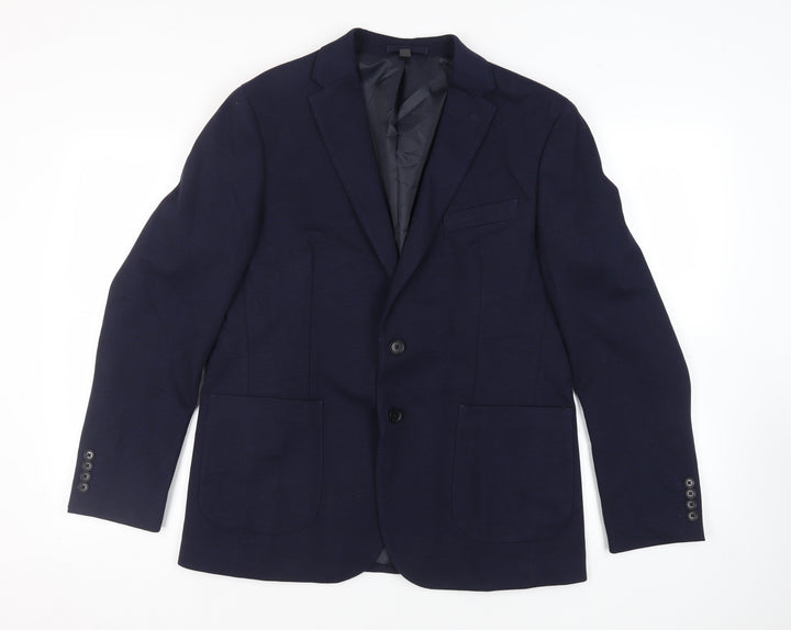 Marks and Spencer Mens Blue Polyamide Jacket Suit Jacket Size 42 Regular