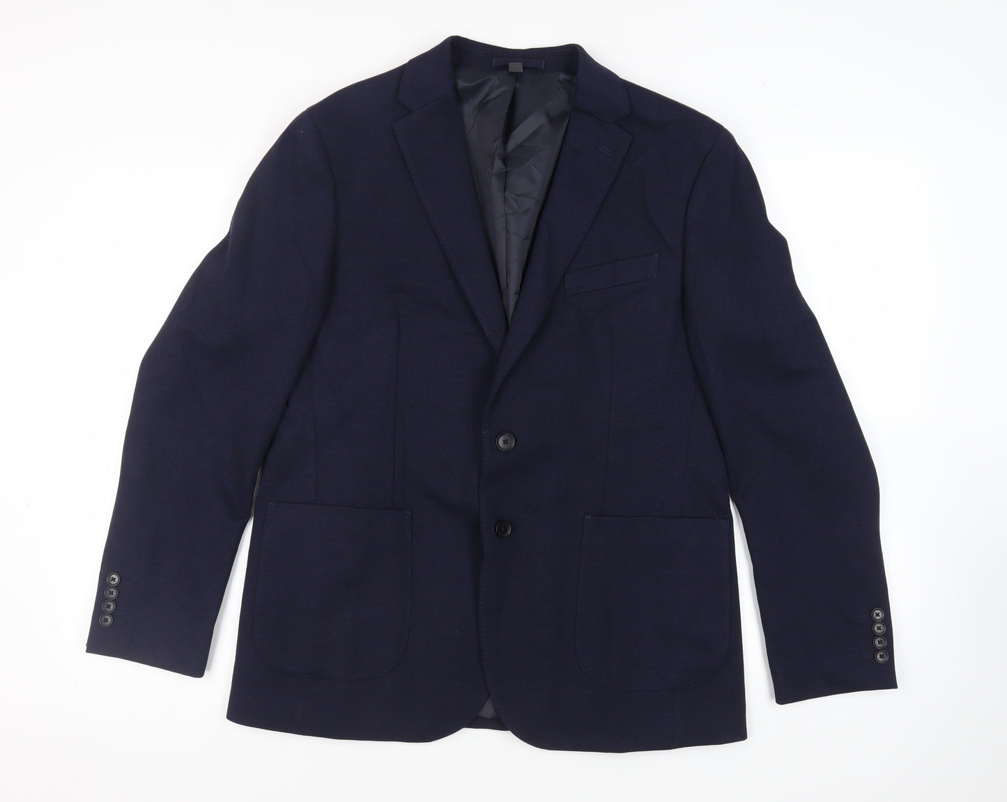 Marks and Spencer Mens Blue Polyamide Jacket Suit Jacket Size 42 Regular