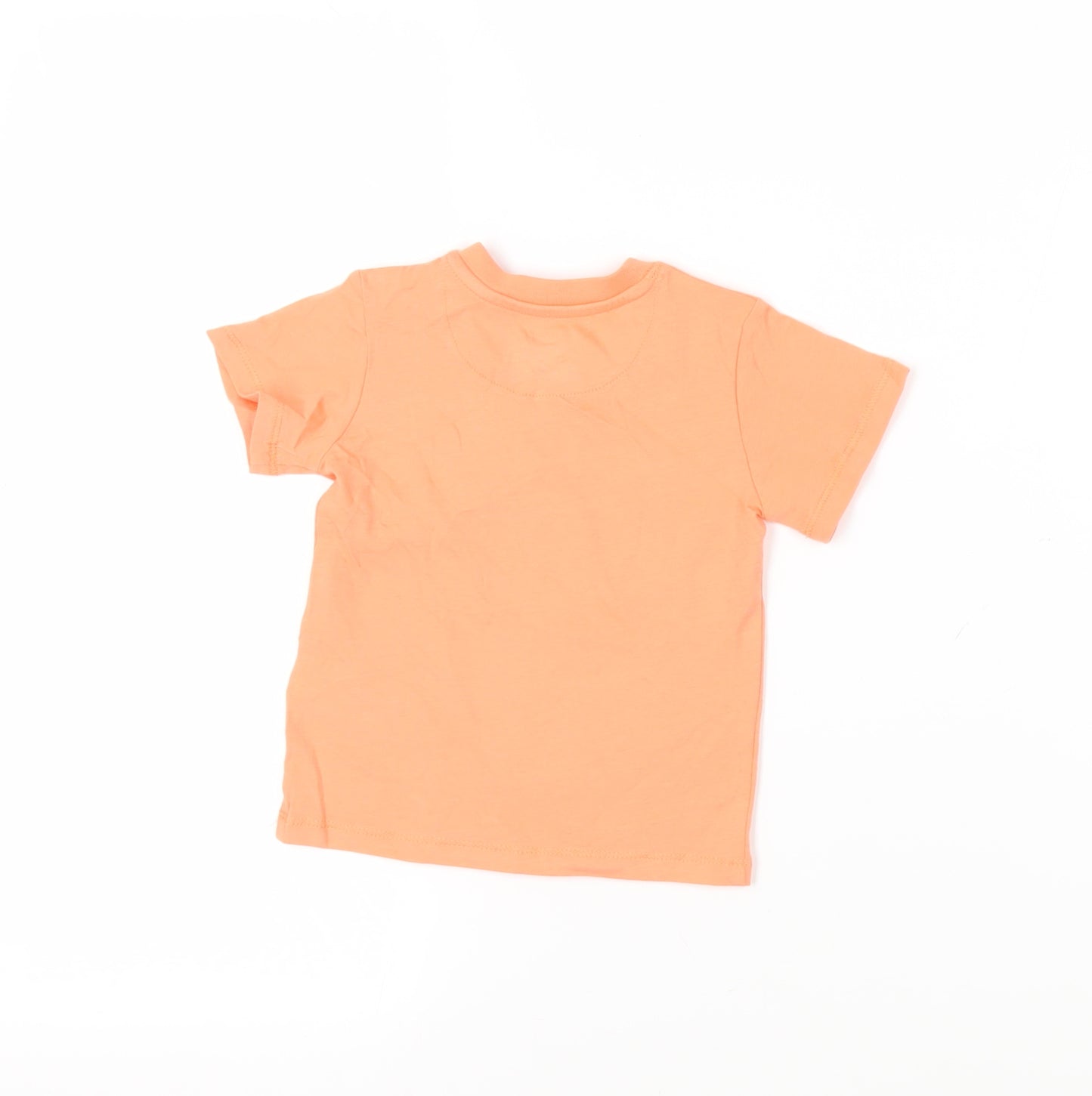 Marks and Spencer Baby Orange Cotton Pullover T-Shirt Size 6-9 Months Crew Neck Snap